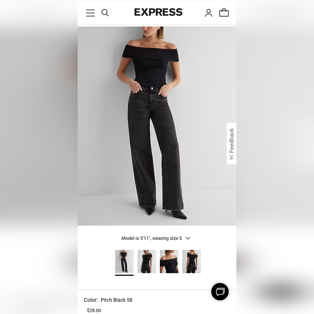 Express NWOT Fitted Ribbed Off the Shoulder Top
